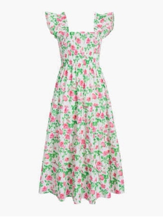 Hill House Dresses & Skirts - Hill House Rose Pattern Ellie Nap Dress Size Small Smocked Midi